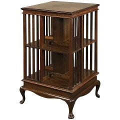 Antique Queen Anne Mahogany Revolving Book Stand