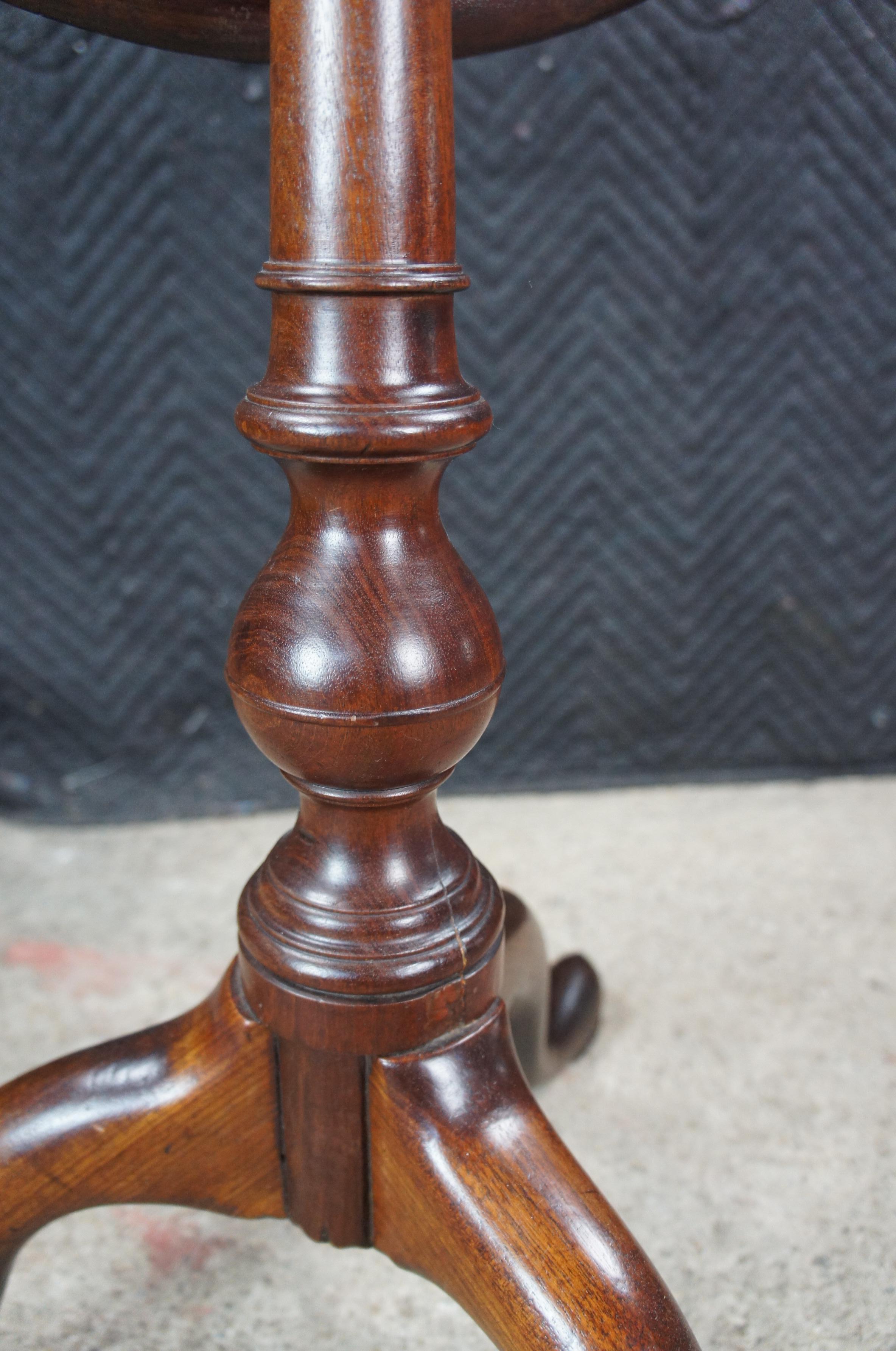 Antique Queen Anne Philadelphia Mahogany Tilt Top Birdcage Candlestand Tea Table For Sale 3