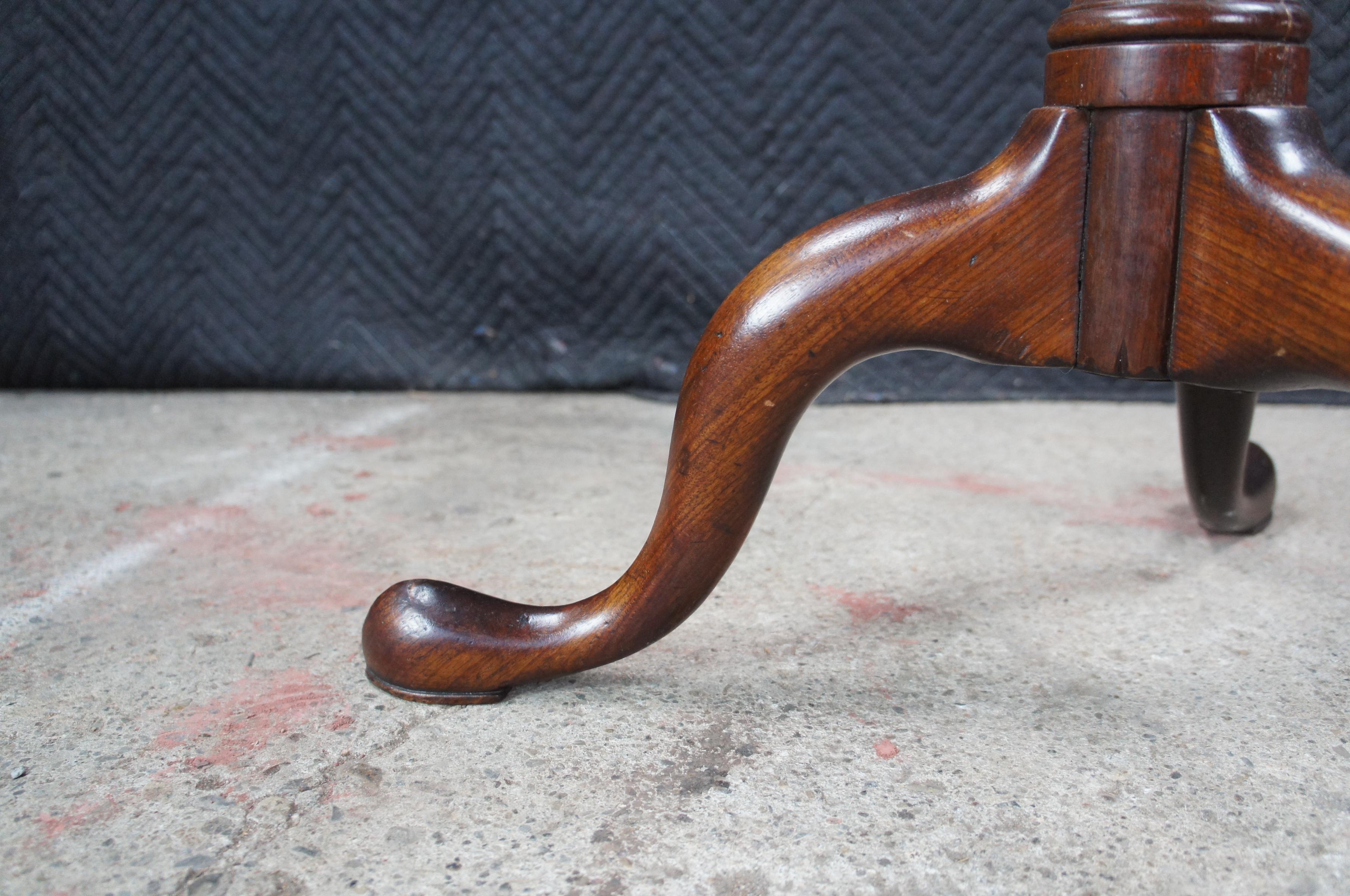 Antique Queen Anne Philadelphia Mahogany Tilt Top Birdcage Candlestand Tea Table For Sale 4