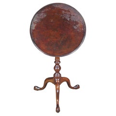 Antique Queen Anne Philadelphia Mahogany Tilt Top Birdcage Candlestand Tea Table