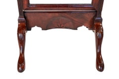 Antique Queen Anne Revival Walnut Inlaid and Carved Cheval Mirror