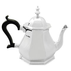 Antique Queen Anne Style 1927 Sterling Silver Teapot by Roberts & Belk Ltd
