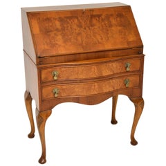 Antique Queen Anne Style Burr Walnut Bureau