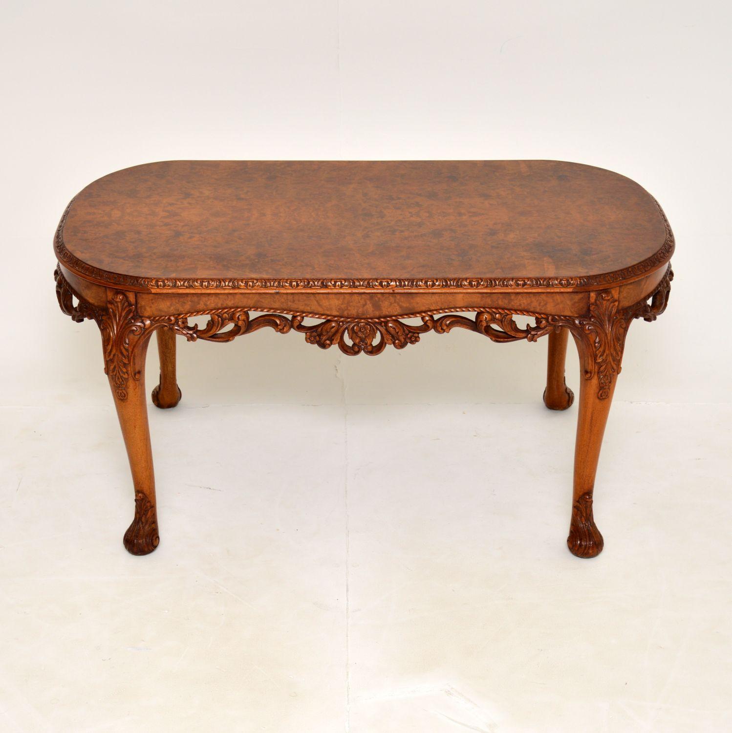 antique burr walnut coffee table