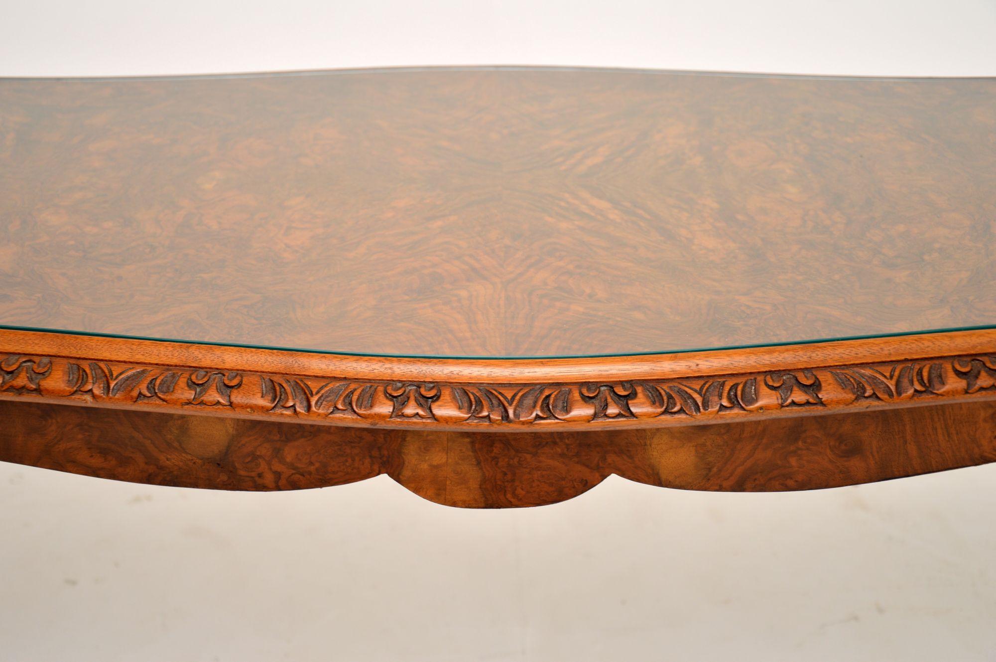 Antique Queen Anne Style Burr Walnut Coffee Table 3