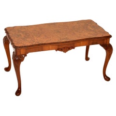 Antique Queen Anne Style Burr Walnut Coffee Table