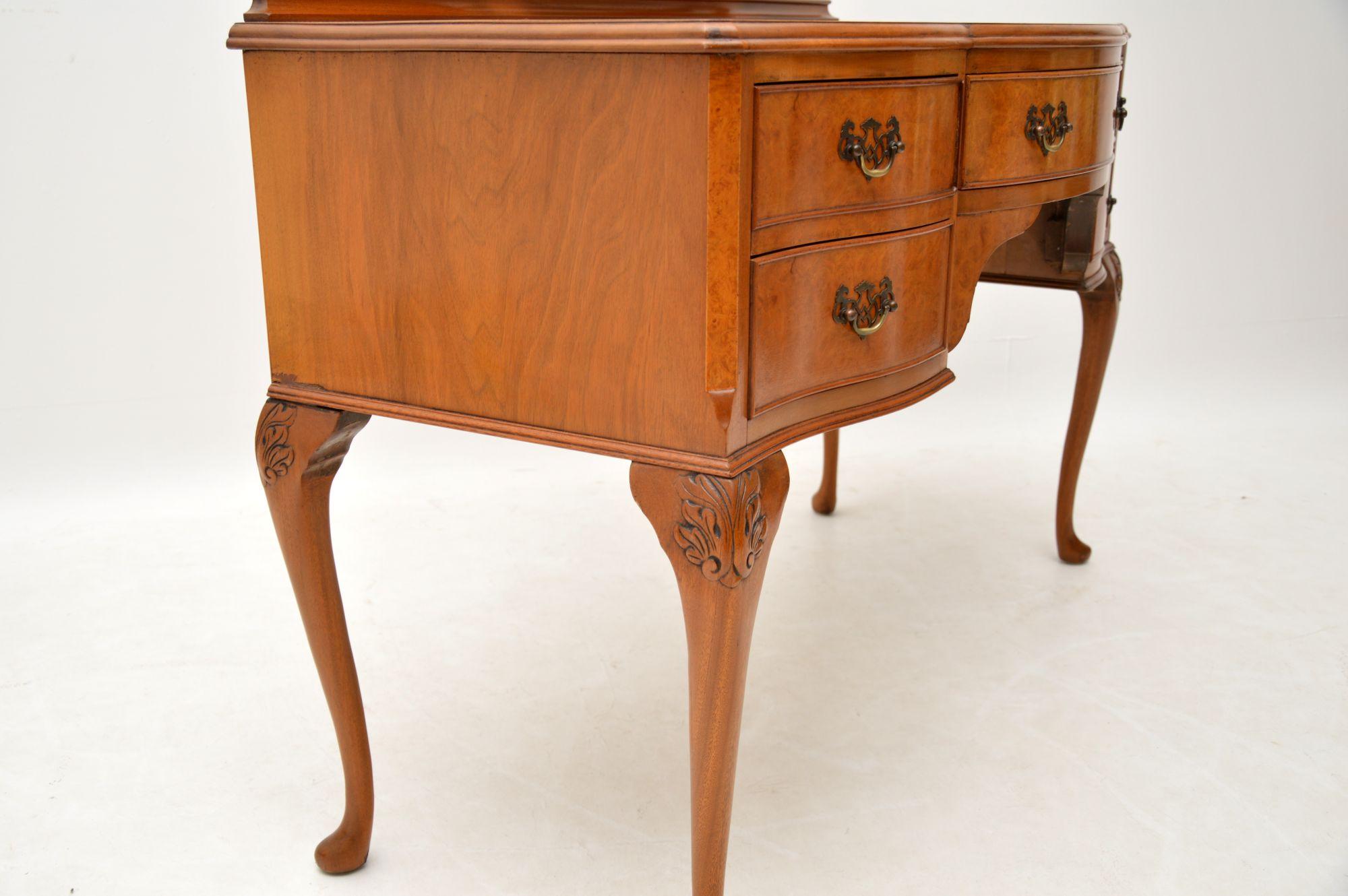 Antique Queen Anne Style Burr Walnut Dressing Table 2