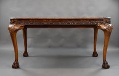 Antique Queen Anne Style Burr Walnut Extending Dining Table