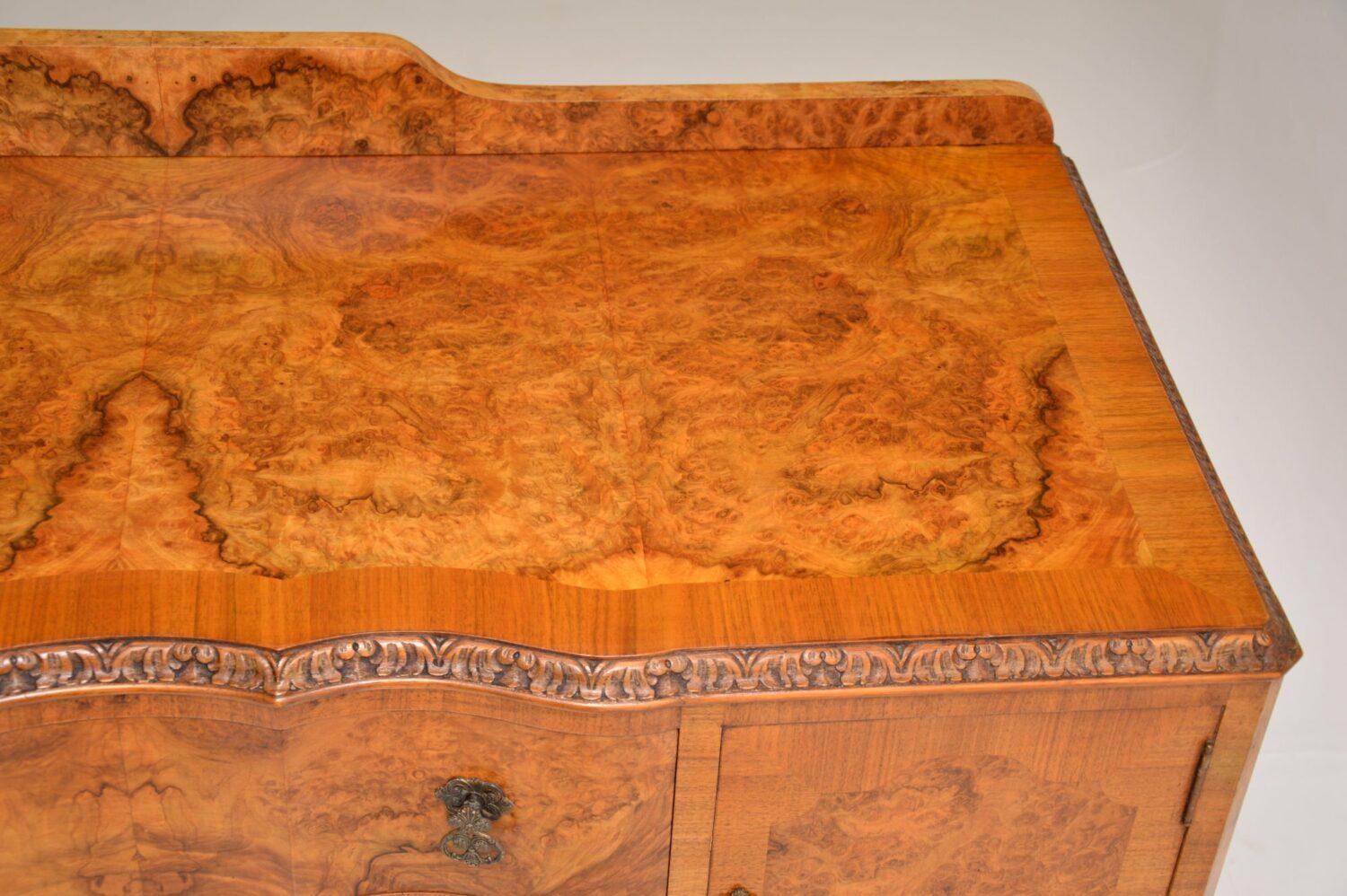 Antique Queen Anne Style Burr Walnut Server / Sideboard 5