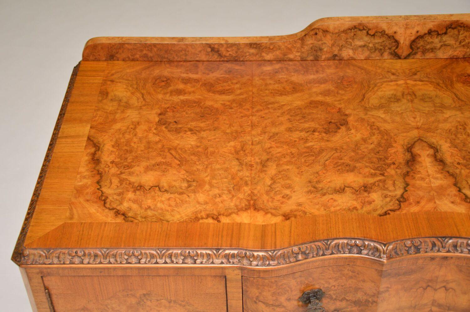 Antique Queen Anne Style Burr Walnut Server / Sideboard 4