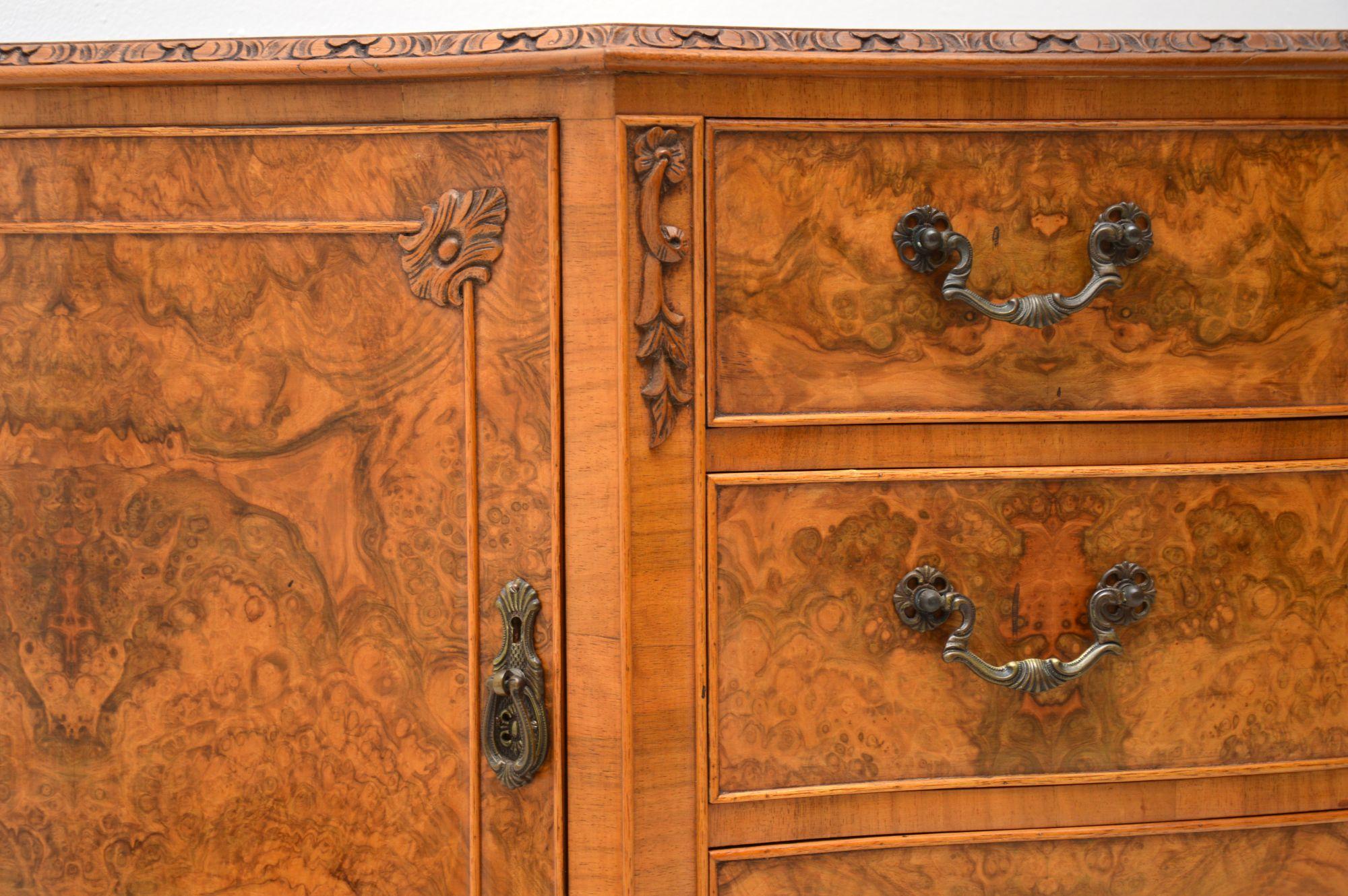 Antique Queen Anne Style Burr Walnut Sideboard 2