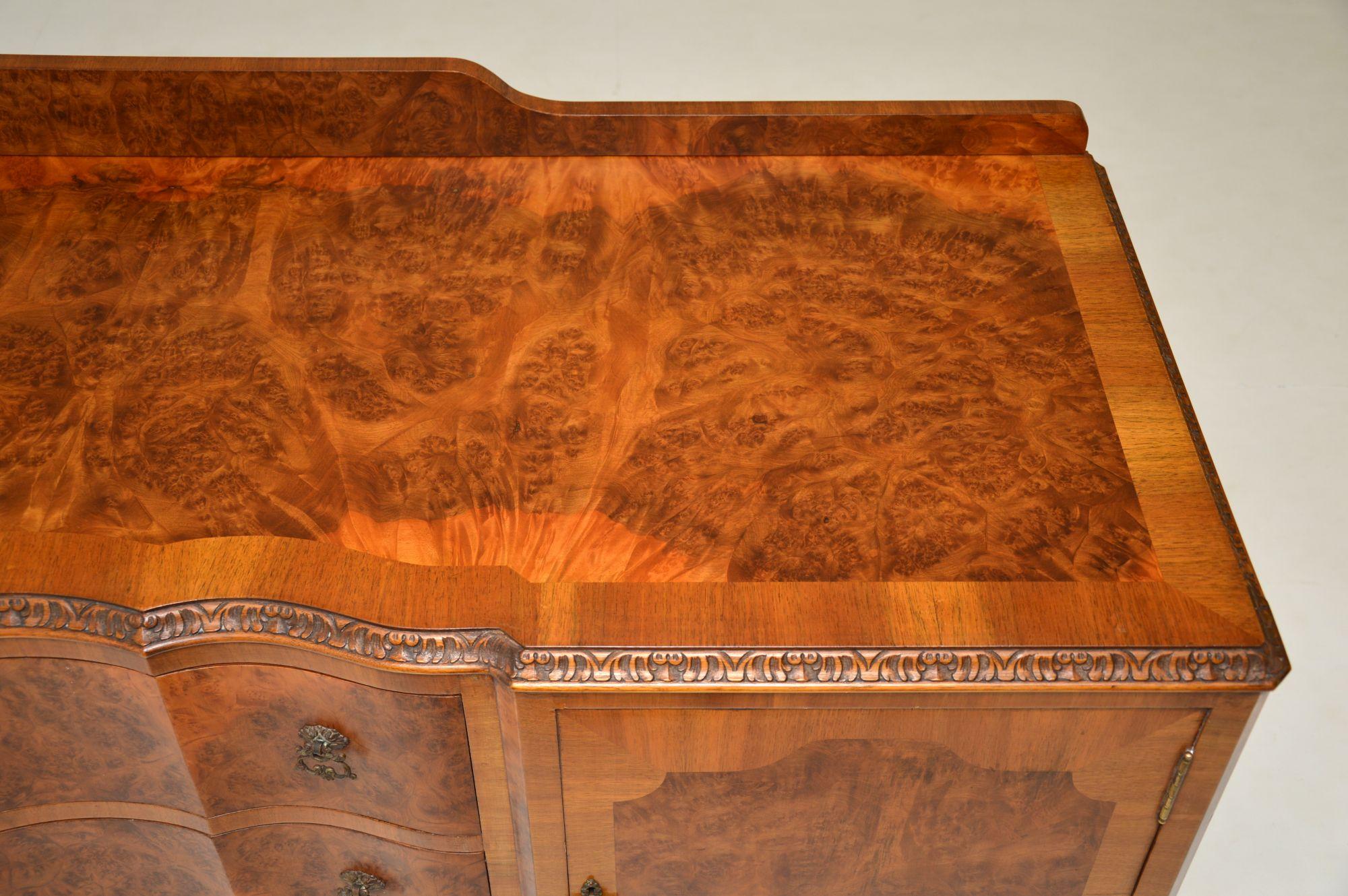 Antique Queen Anne Style Burr Walnut Sideboard 1