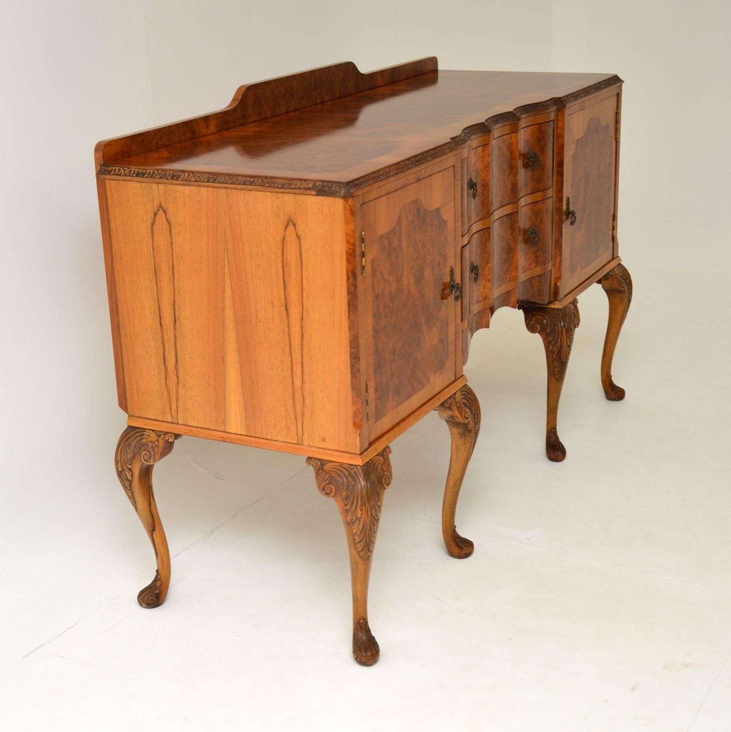 Antique Queen Anne Style Burr Walnut Sideboard 3