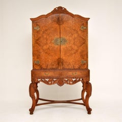 Antique Queen Anne Style Cocktail Drinks Cabinet