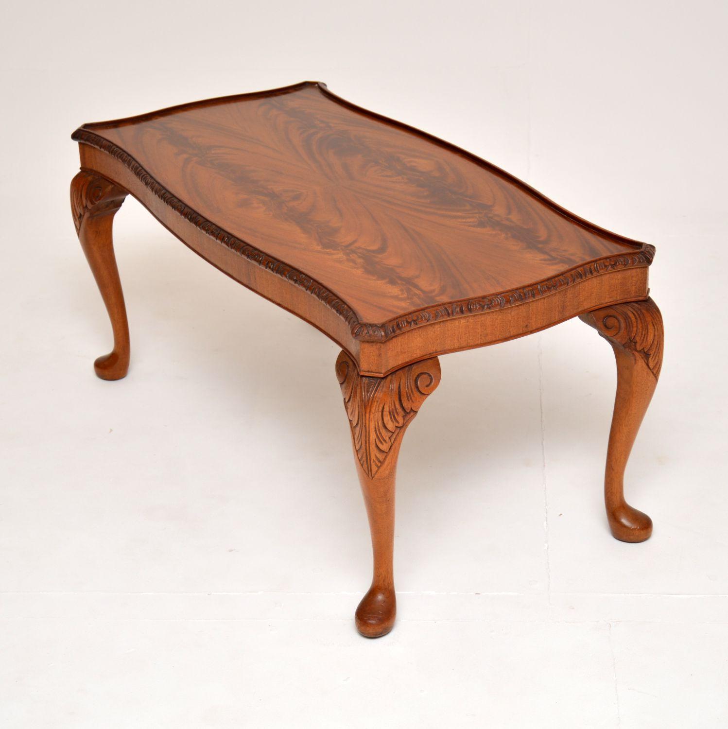 British Antique Queen Anne Style Coffee Table