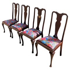 Antique Queen Anne Style Dining chairs, set of 4