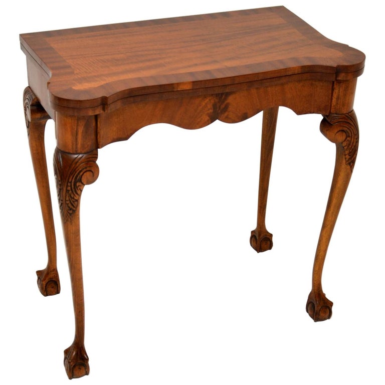 Antique Queen Anne Style Mahogany Card Table at 1stDibs