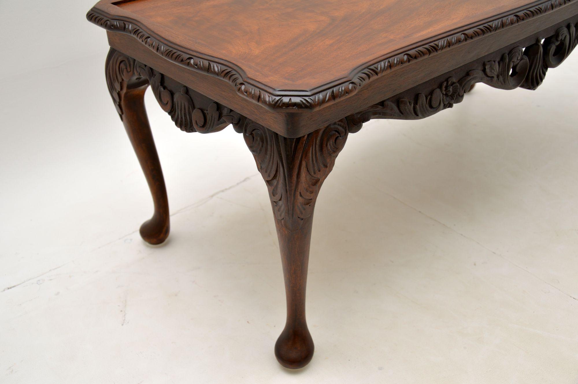English Antique Queen Anne Style Mahogany Coffee Table