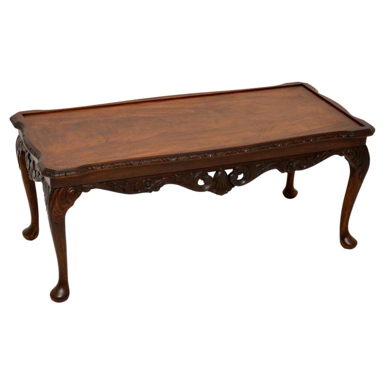 Antique Queen Anne Style Mahogany Coffee Table at 1stDibs