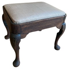 Antique Queen Anne style oak footstool.