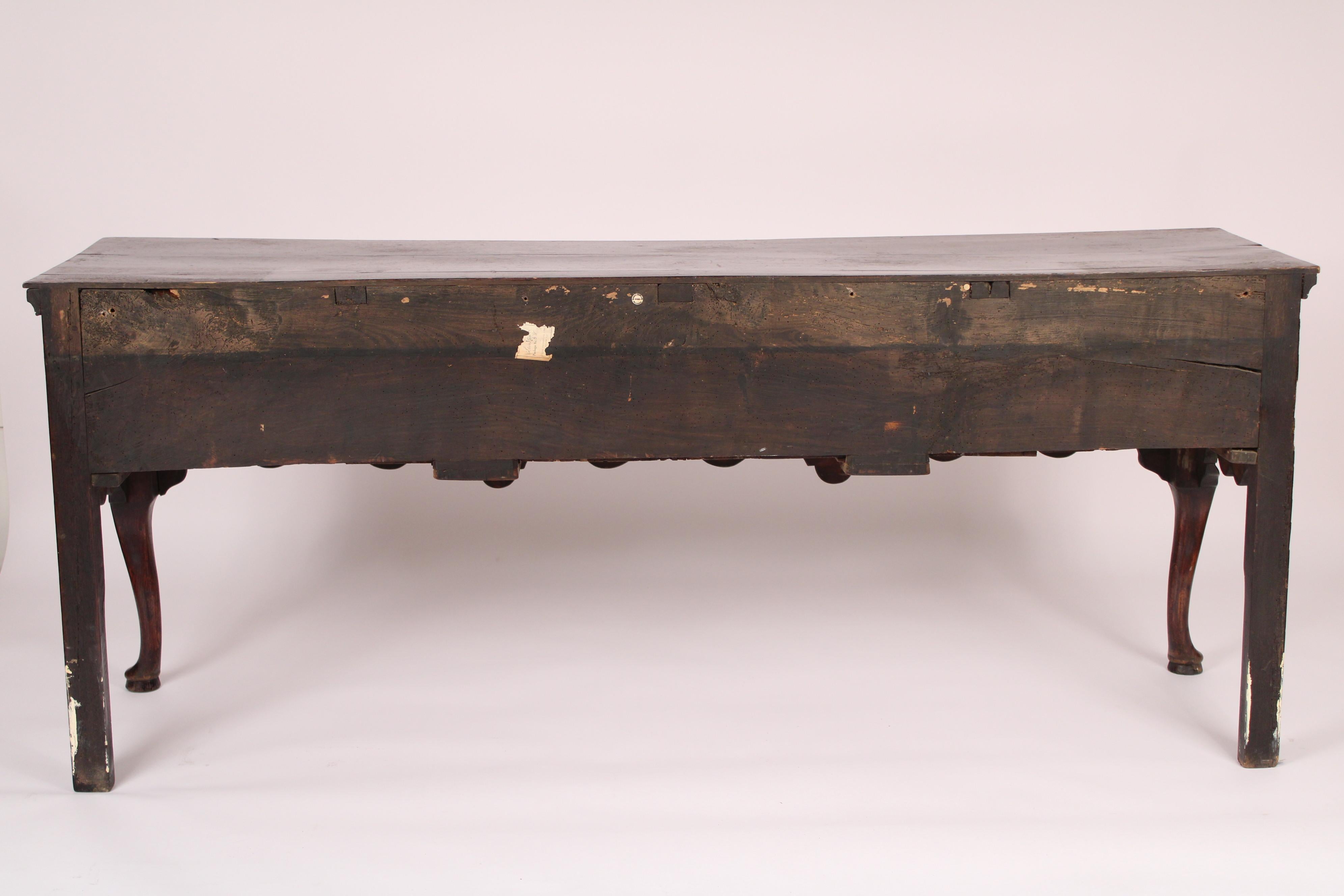 Antique Queen Anne Style Oak Sideboard 5