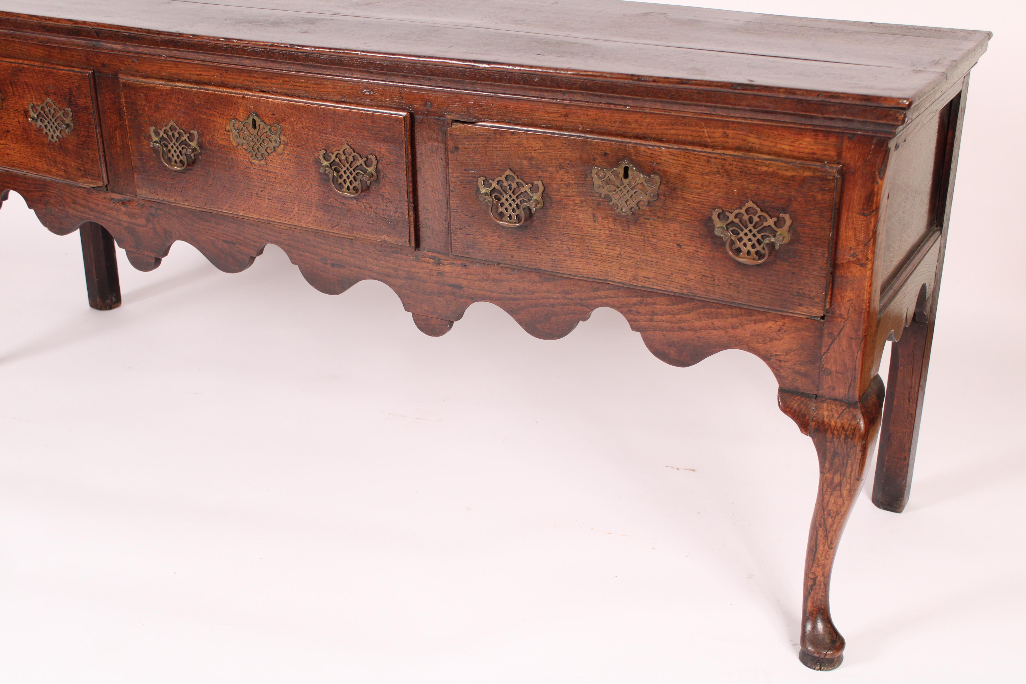 Antique Queen Anne Style Oak Sideboard 1