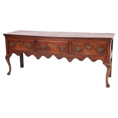 Antique Queen Anne Style Oak Sideboard