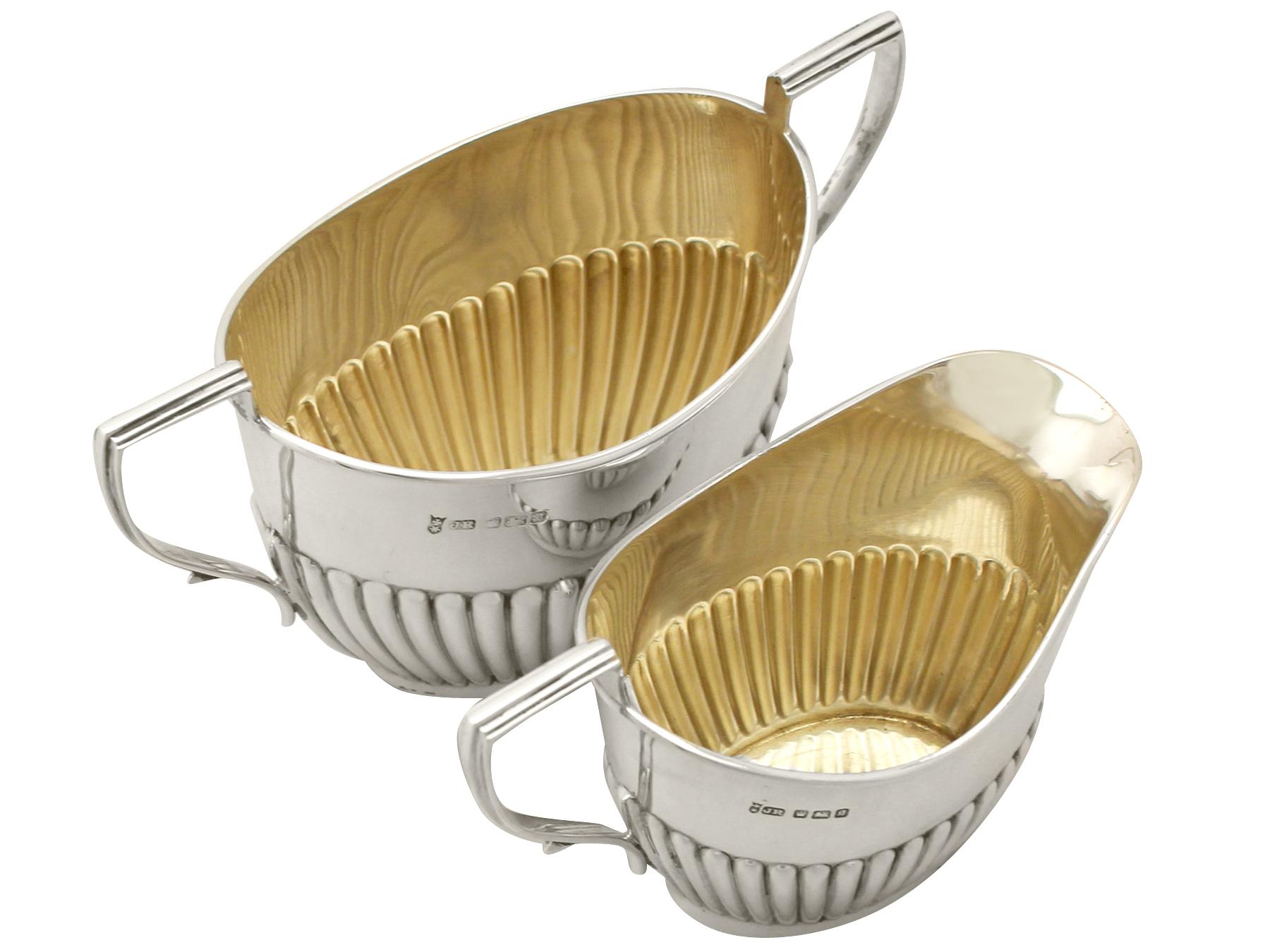 Antique Queen Anne Style Sterling Silver Three-Piece Bachelor Tea Service 5