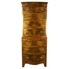 Antique Queen Anne Style Tall Boy Chest of Drawers