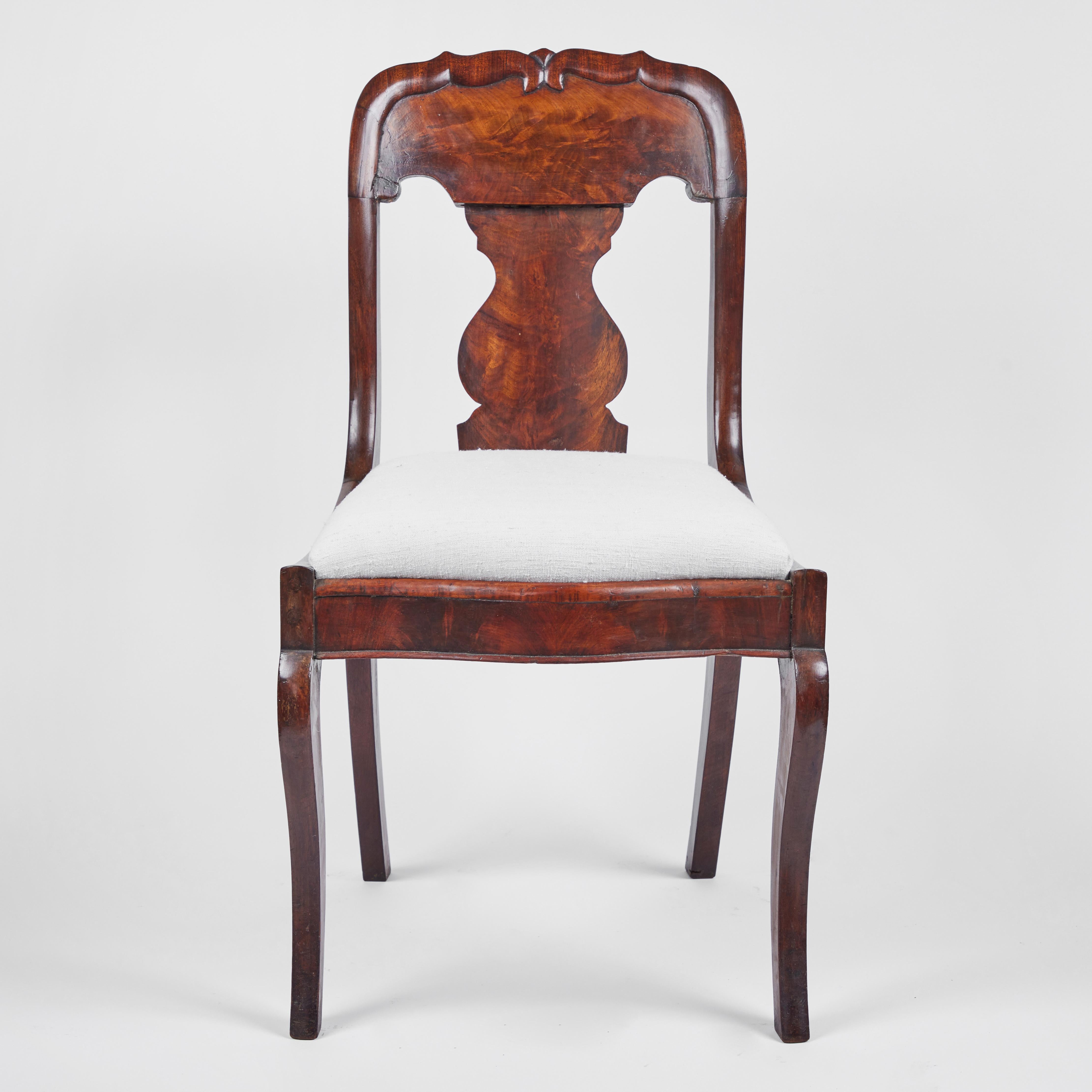 Antique Queen Anne Style Walnut Burl Wood Chairs Pair In Good Condition In Pasadena, CA
