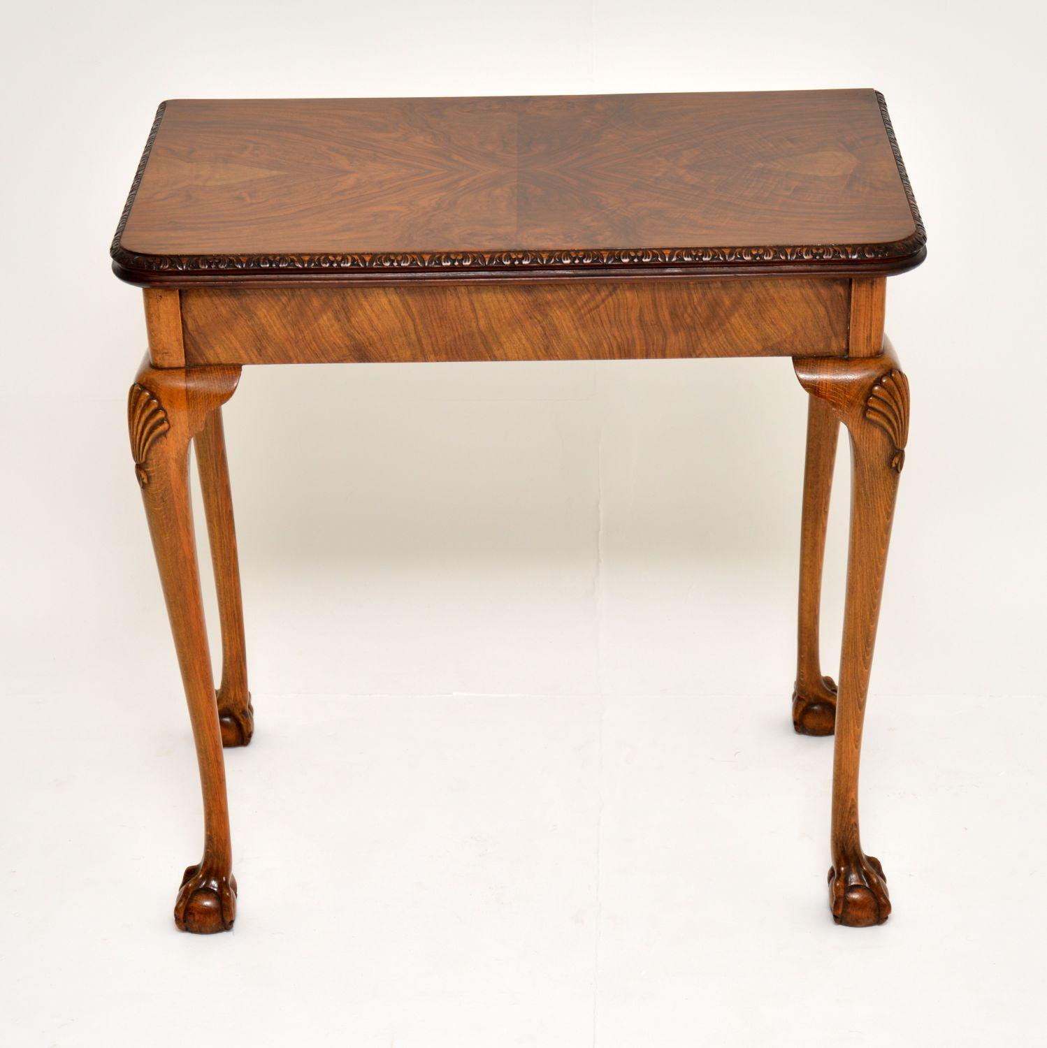 English Antique Queen Anne Style Walnut Card Table