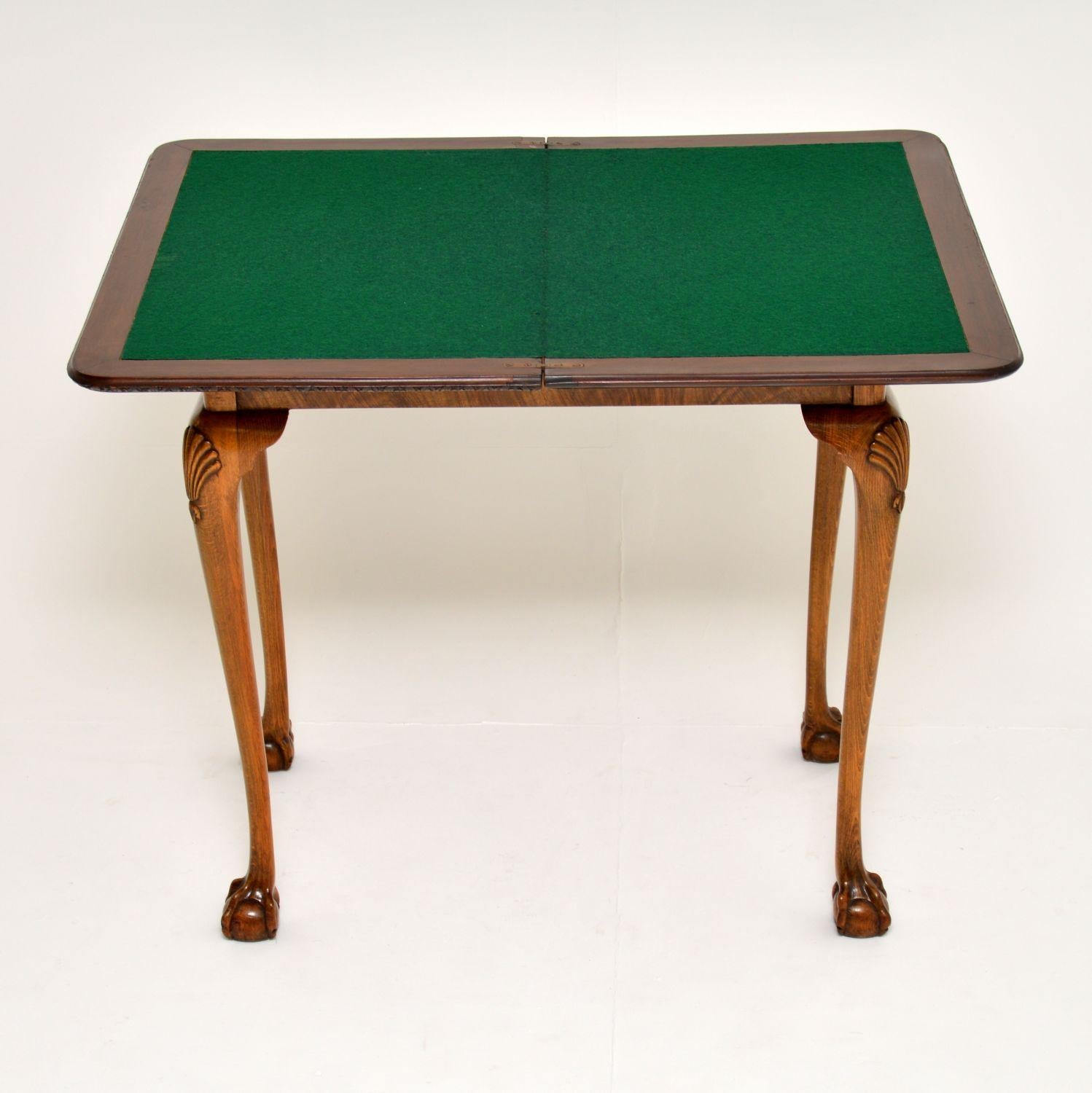 20th Century Antique Queen Anne Style Walnut Card Table