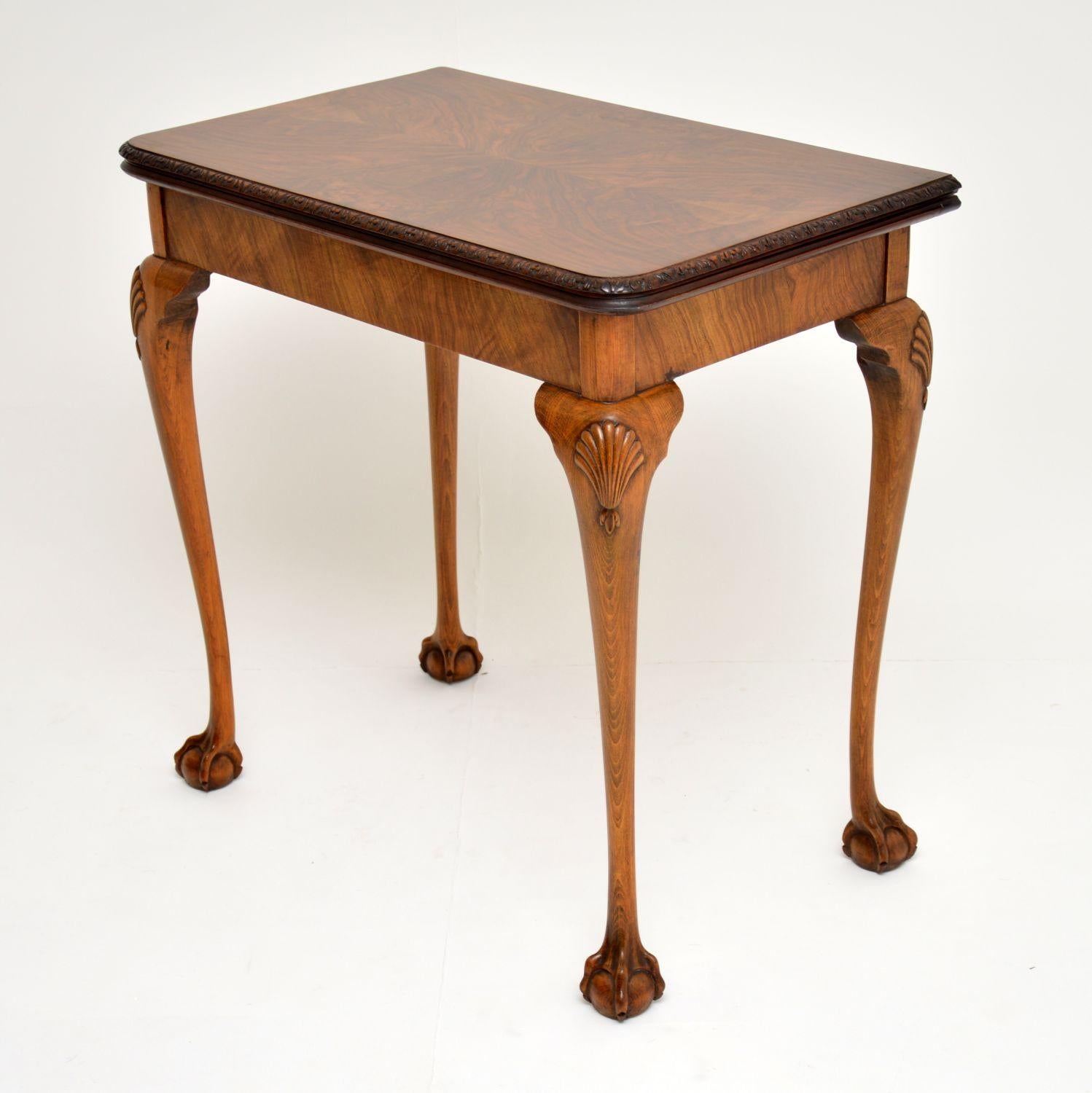 Antique Queen Anne Style Walnut Card Table 4