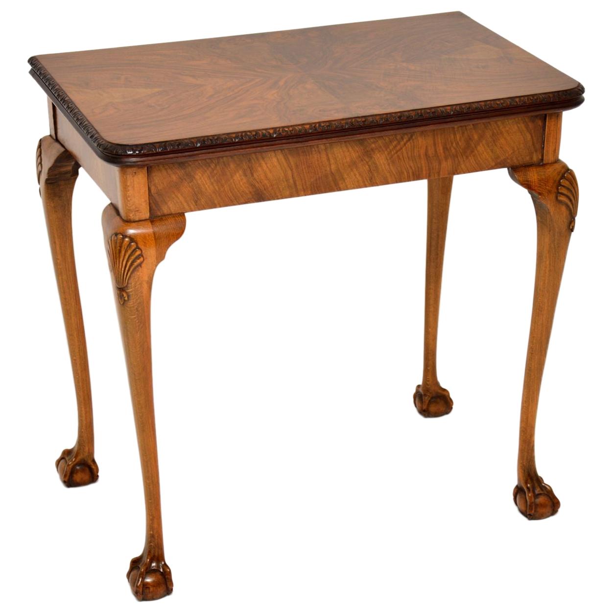 Antique Queen Anne Style Walnut Card Table