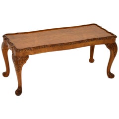 Antique Queen Anne Style Walnut Coffee Table