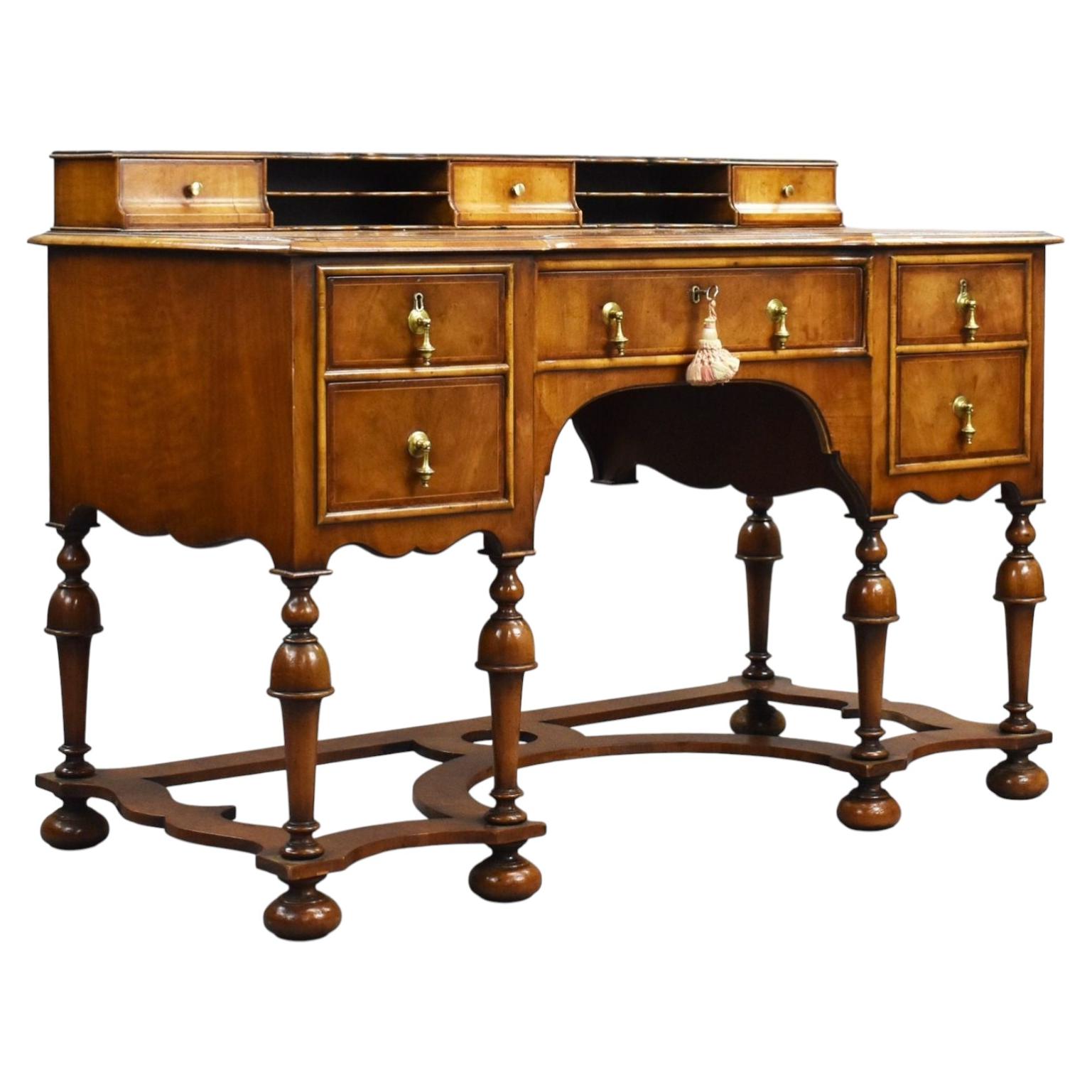 Antique Queen Anne Style Walnut Writing Table
