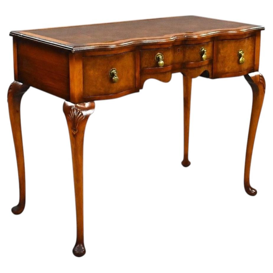 Antique Queen Anne Style Walnut Writing Table For Sale