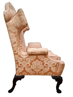 Antique Queen Anne-style Wingback Armchair