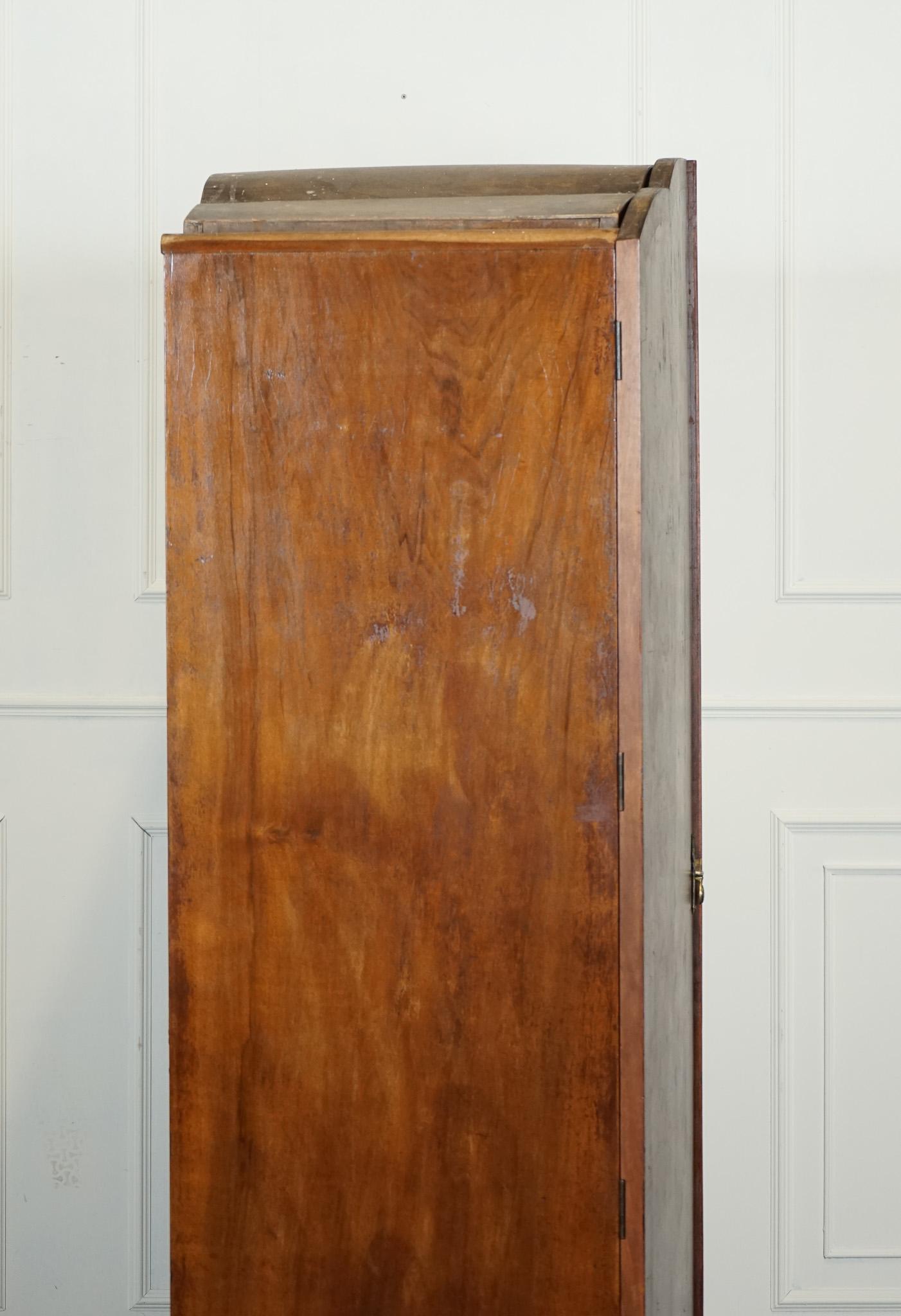 ARMOIRE ANTIQUE QUEEN ANNE DOOR BURR WALNUT WARDROBE WITH DRAWERS INSiDE 6