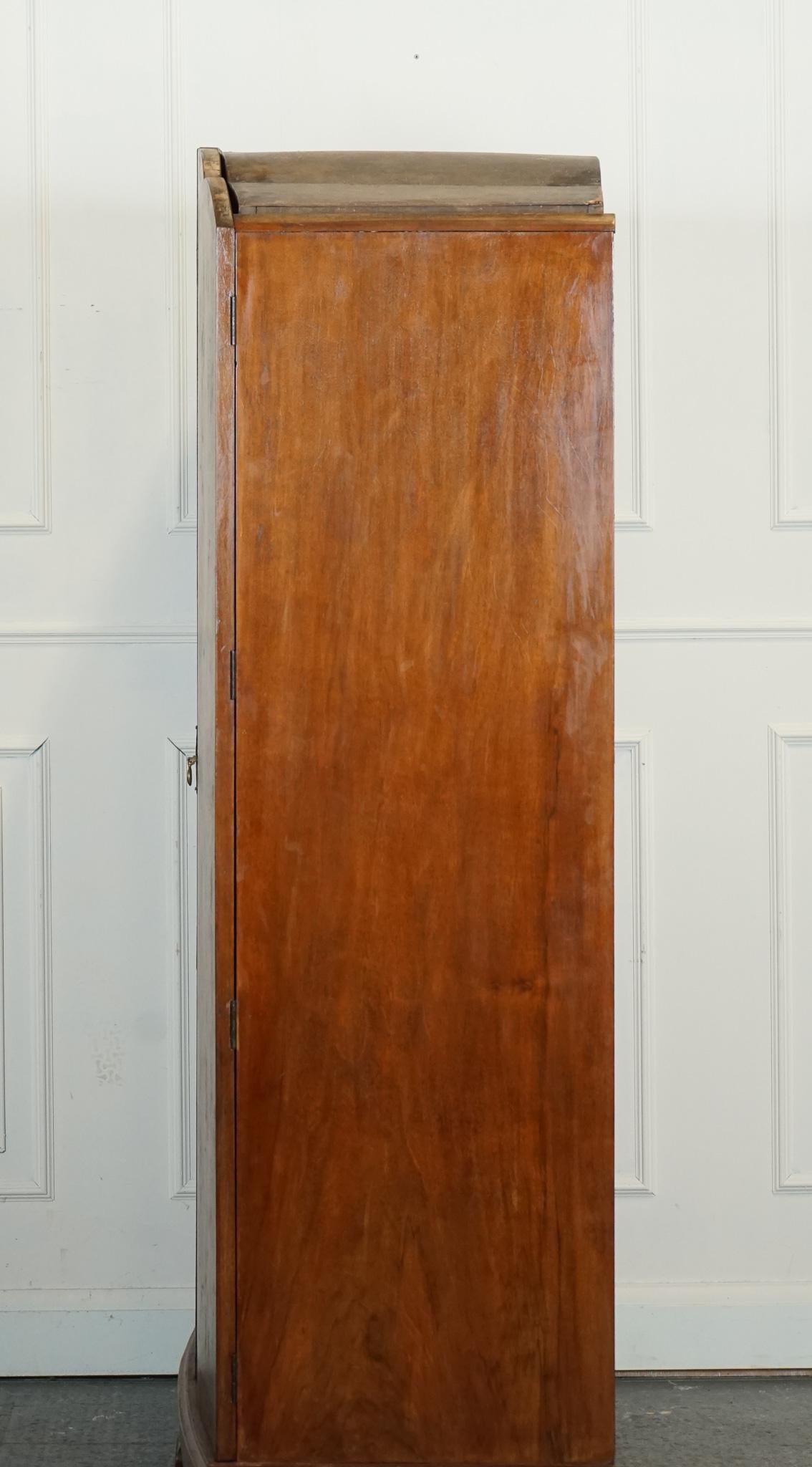 ARMOIRE ANTIQUE QUEEN ANNE DOOR BURR WALNUT WARDROBE WITH DRAWERS INSiDE 11