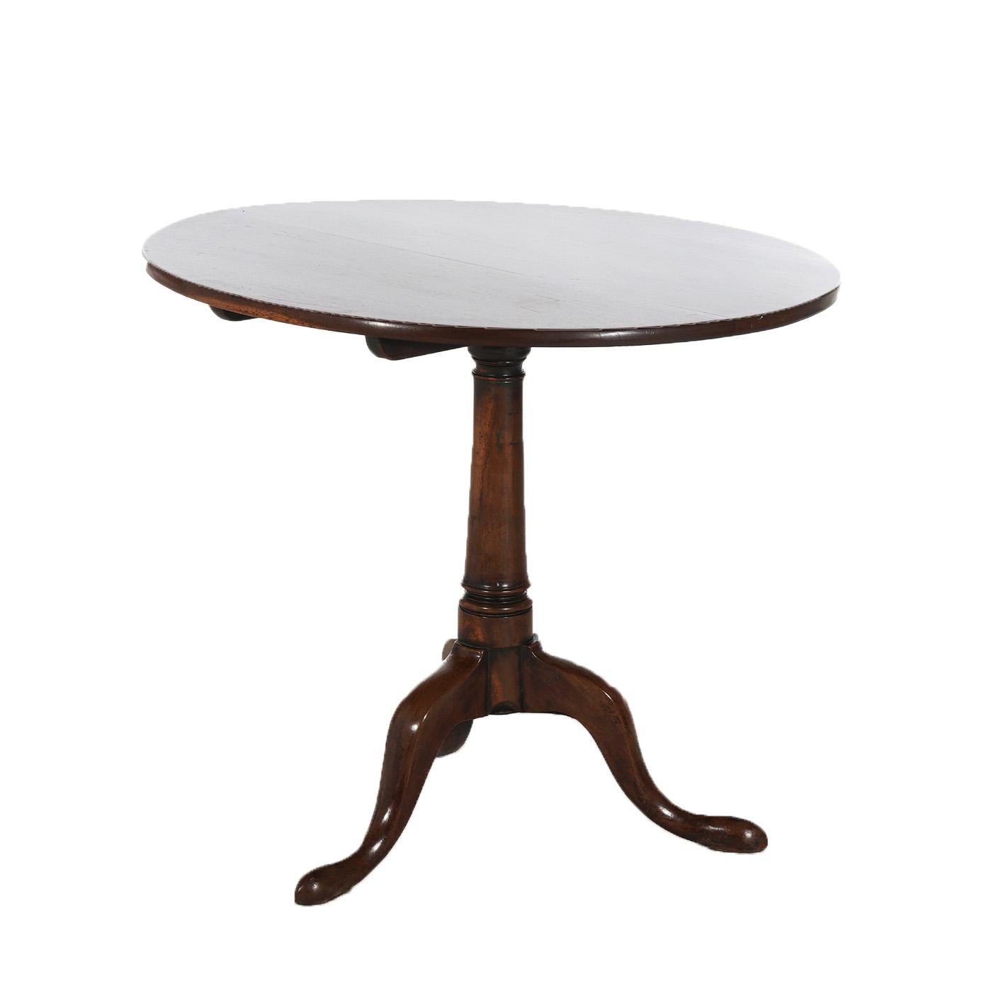 Antique Queen Anne Walnut Tilt Top Table C1770 For Sale 9