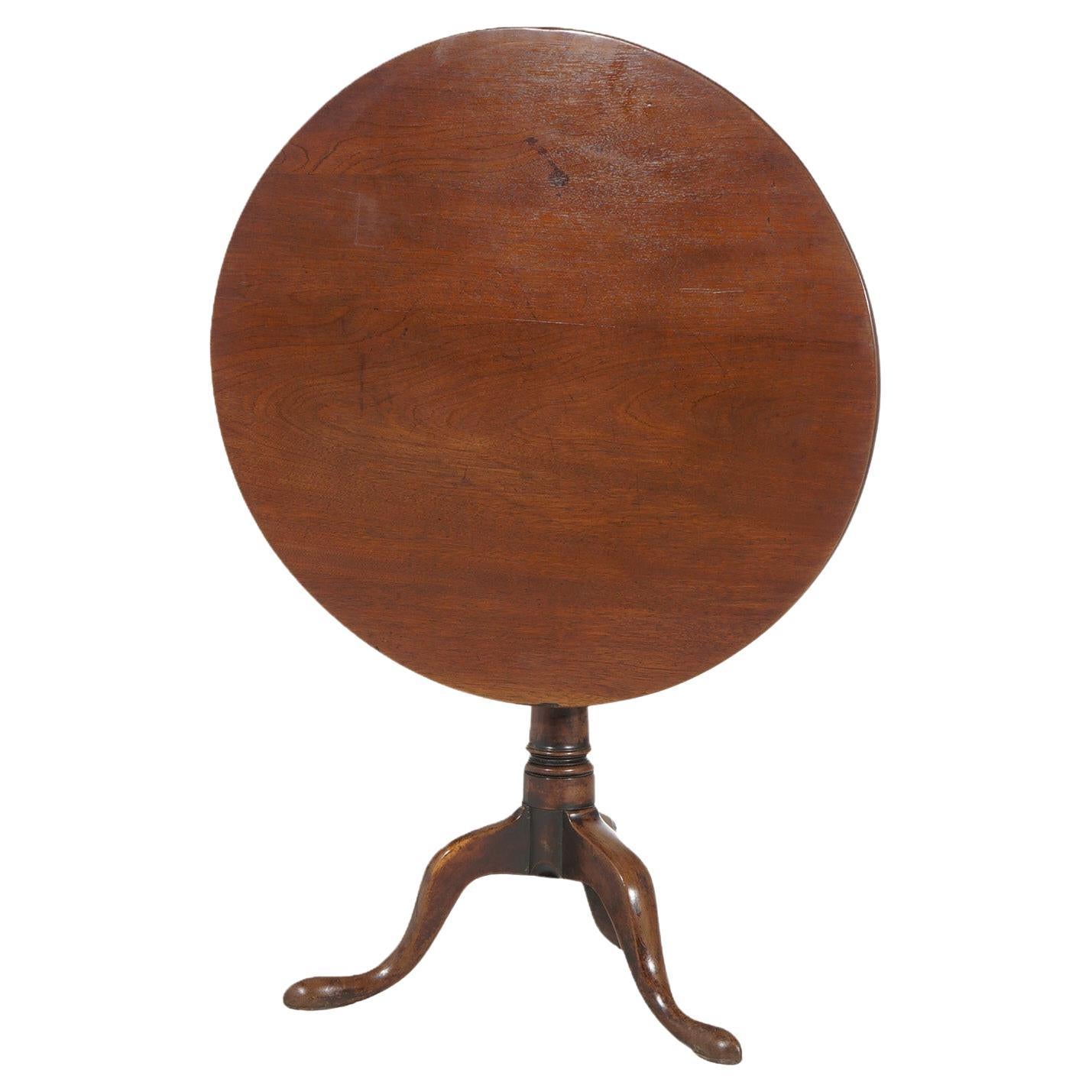 Antique Queen Anne Walnut Tilt Top Table C1770 For Sale