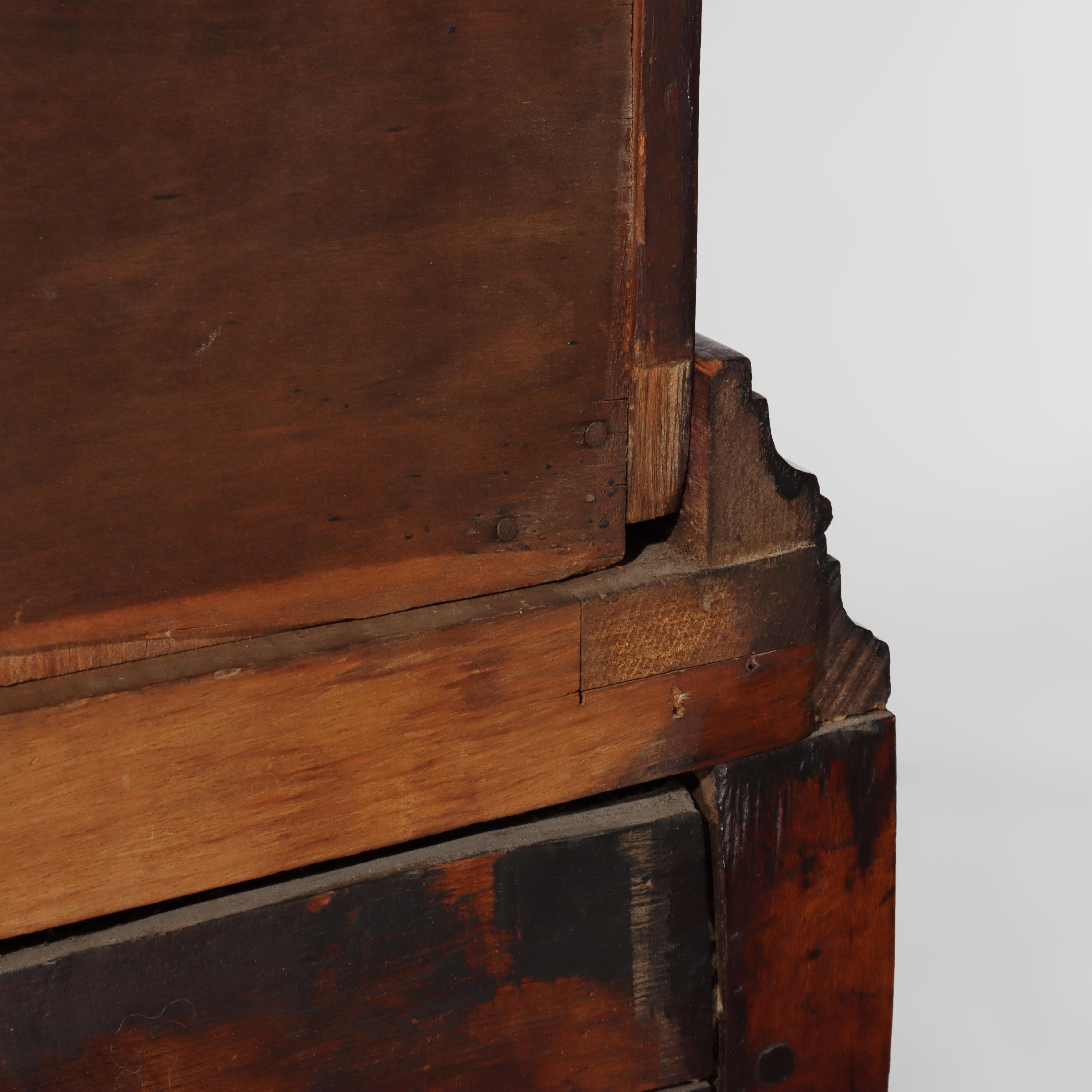 Antique Queen Anne Walnut Two Piece Chest 18thC For Sale 11