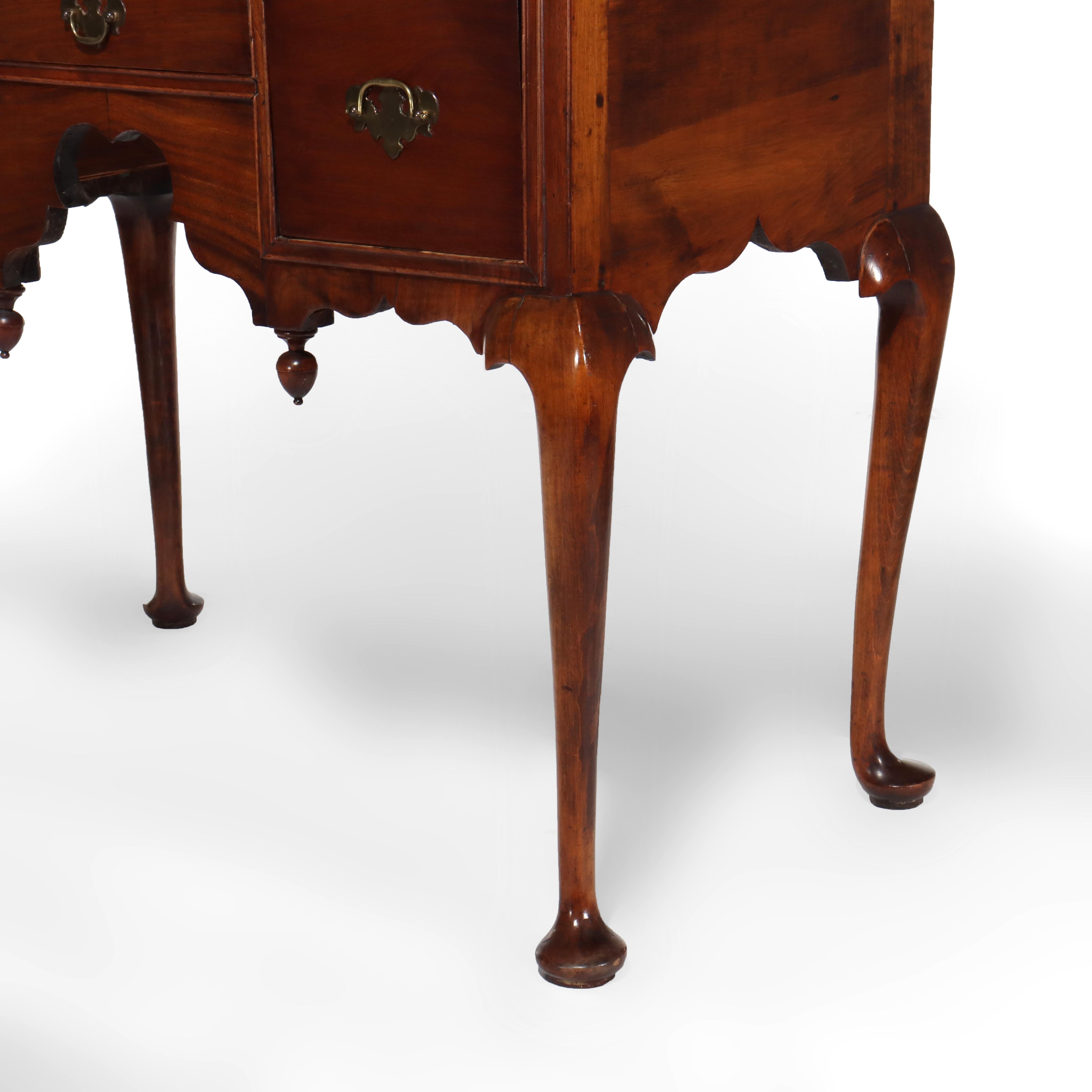 Antique Queen Anne Walnut Two Piece Chest 18thC In Good Condition For Sale In Big Flats, NY