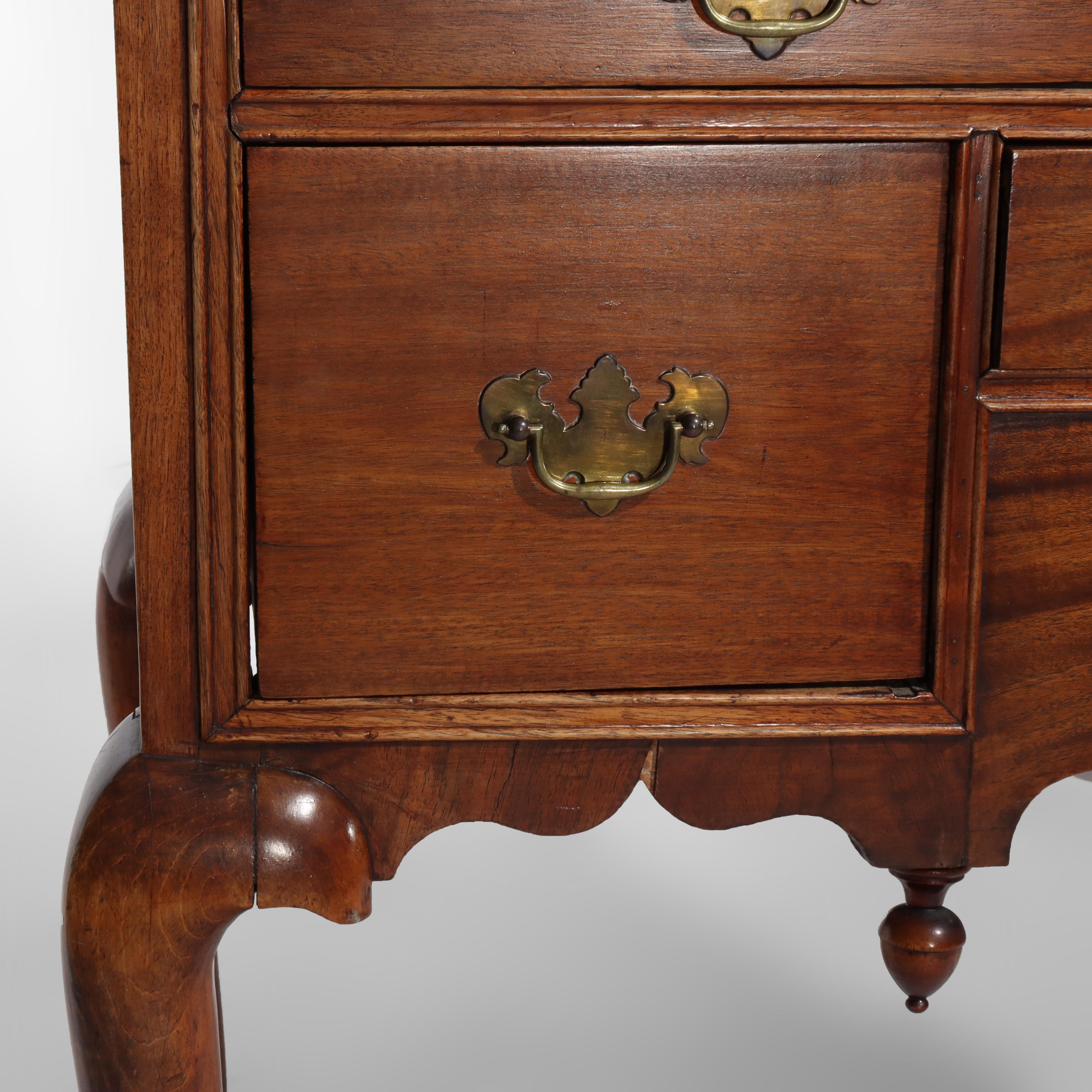 Antique Queen Anne Walnut Two Piece Chest 18thC For Sale 2