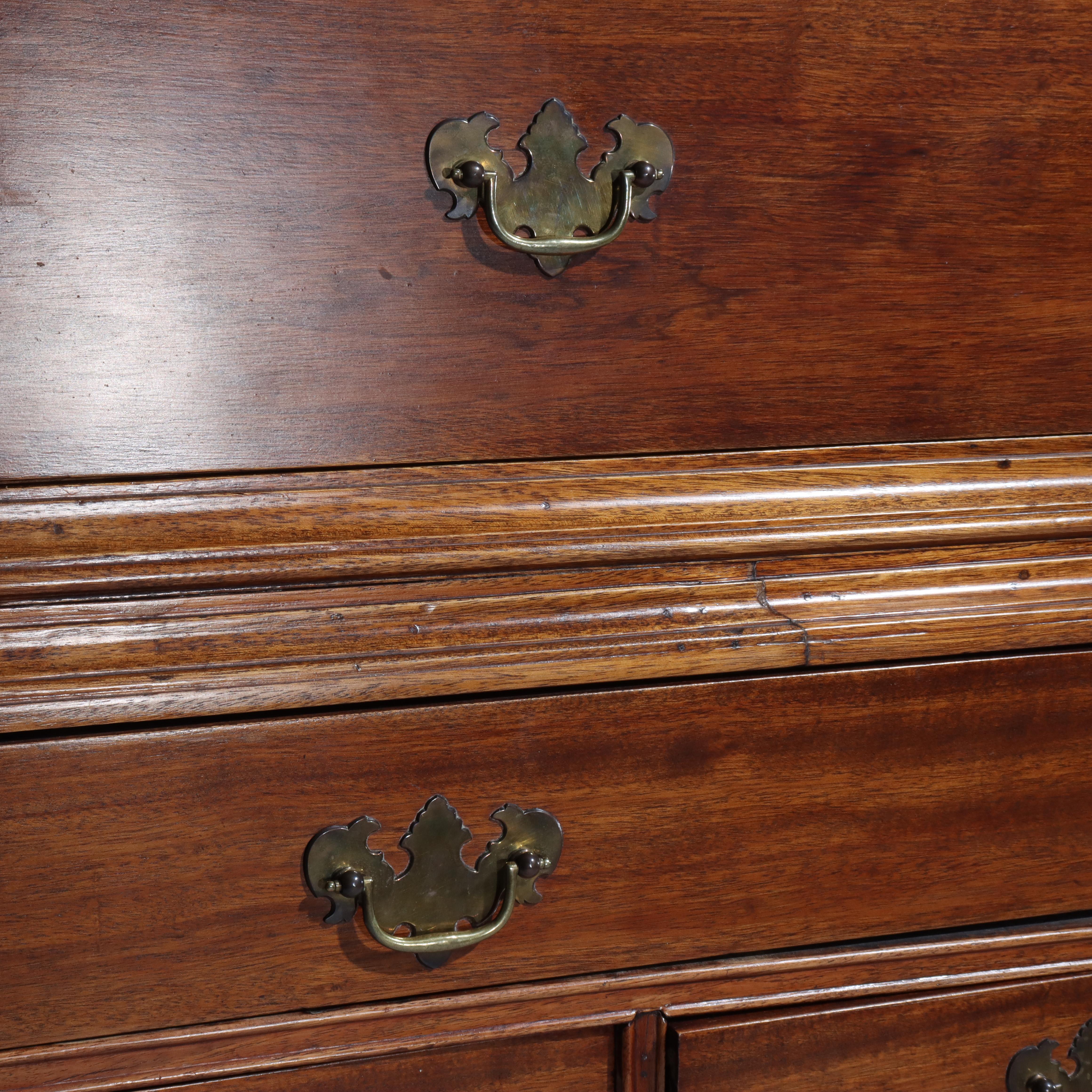 Antique Queen Anne Walnut Two Piece Chest 18thC For Sale 3