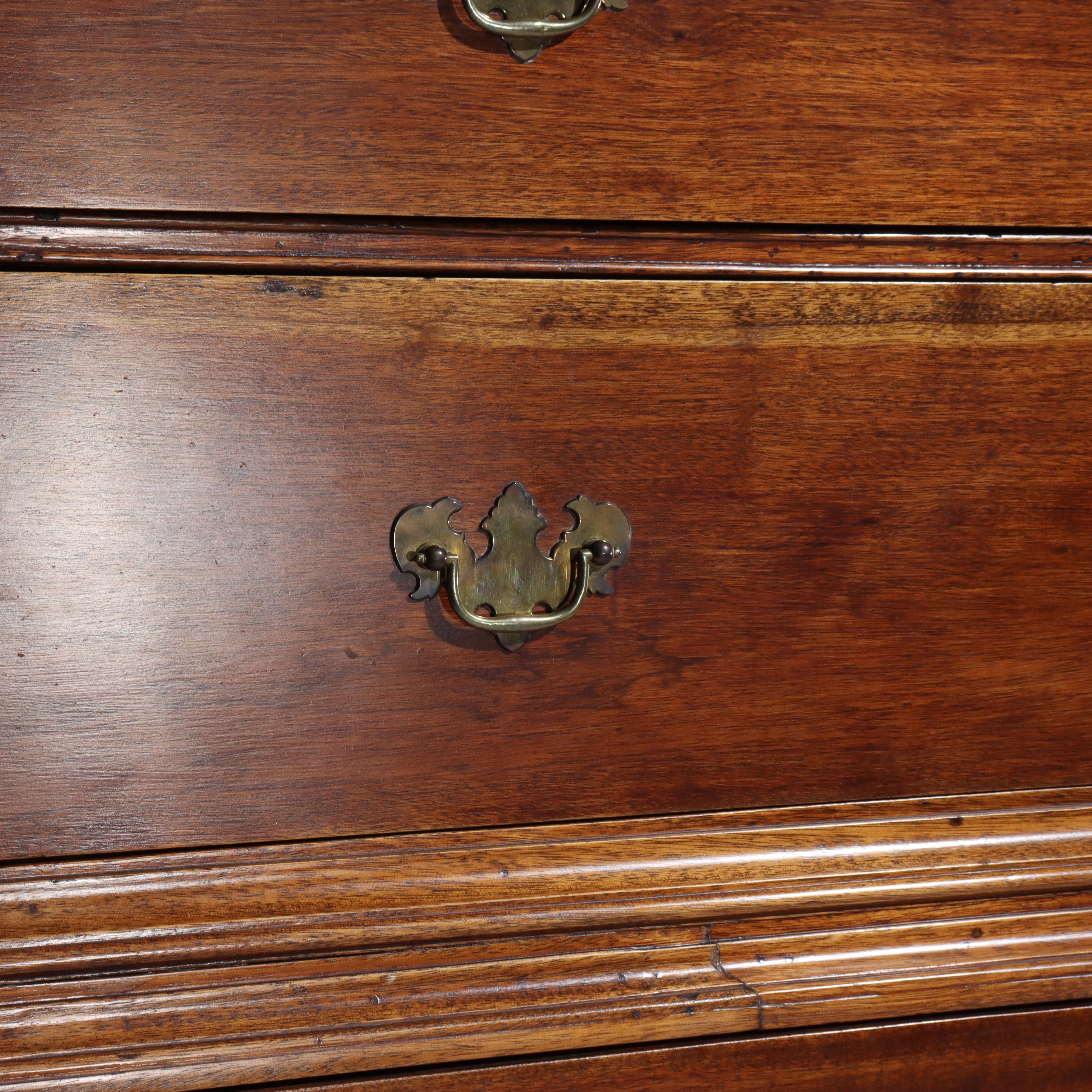 Antique Queen Anne Walnut Two Piece Chest 18thC For Sale 4