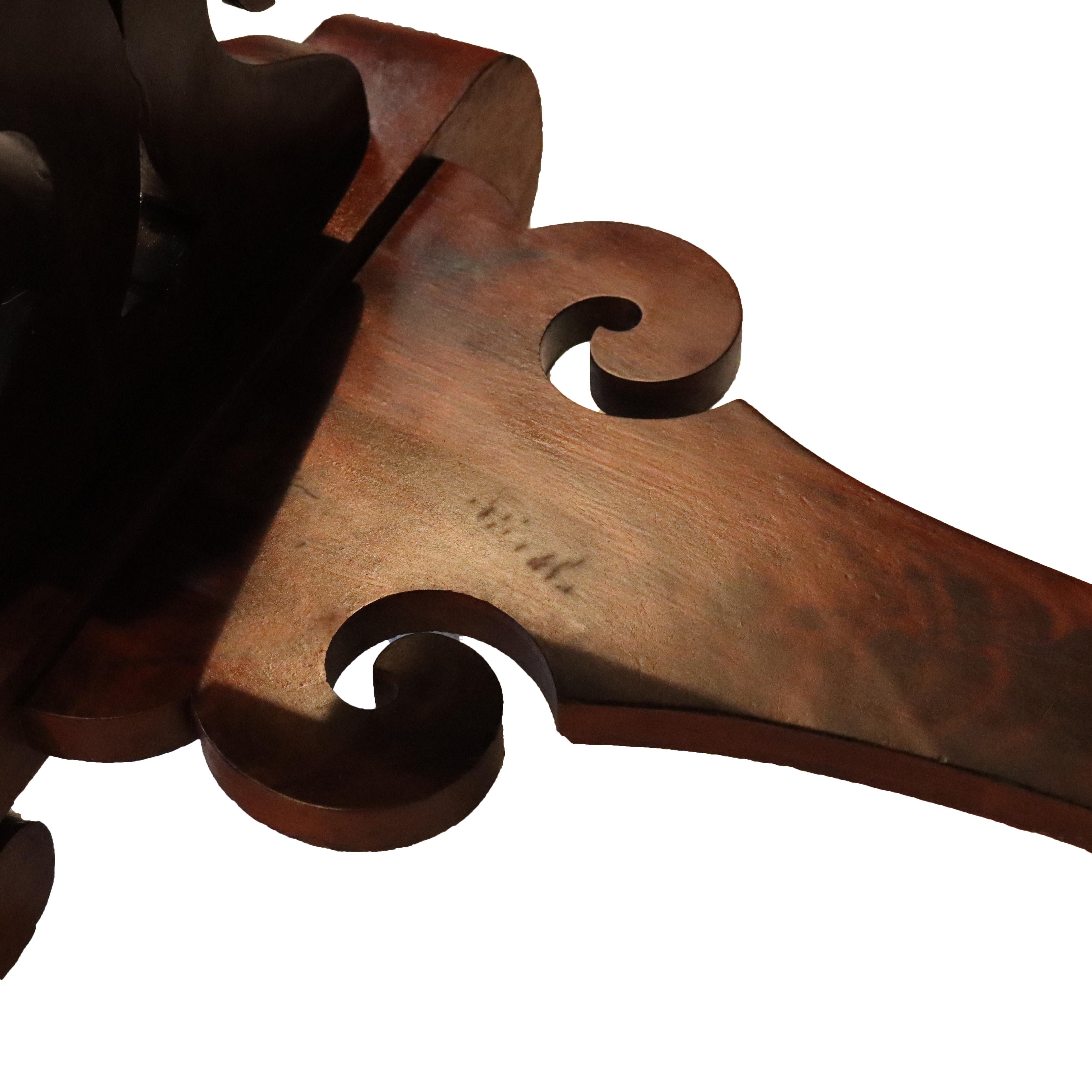 Antique Quervelle School Classical Flame Mahogany Marble Top Trestle Table c1840 en vente 11