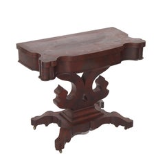 Antique Quervelle School First Empire Flame Mahogany Card Table c1840
