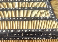 Antique Quill Anglo Indian  Ebony wood Bone inlay  Box
